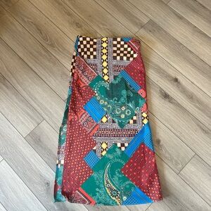 Urban Outfitters Red and Green Maxi Pencil Skirt